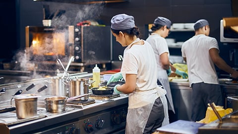 a restaurant kitchen 