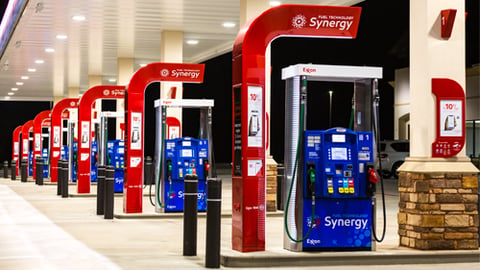 Exxon Synergy gas pumps