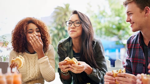 Young adults dining out