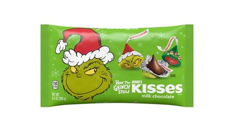 Hershey's Kisses Milk Chocolates with Grinch Foils