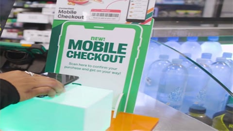 7-Eleven mobile checkout in the store