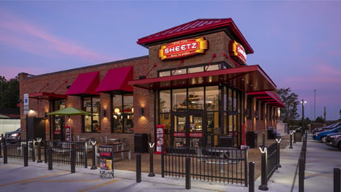 A Sheetz convenience store at night