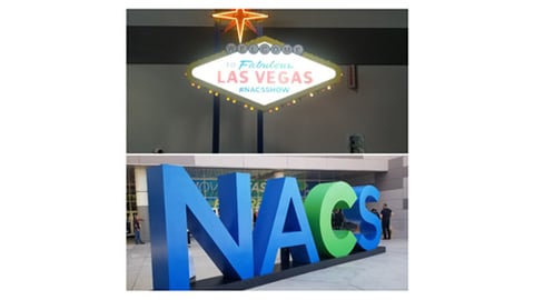 NACS logo at the Las Vegas Convention Center