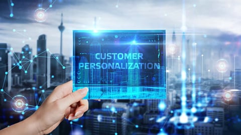 Customer personalization written on a screen