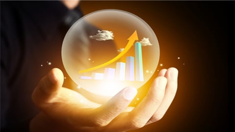 A crystal ball forecasting business projections