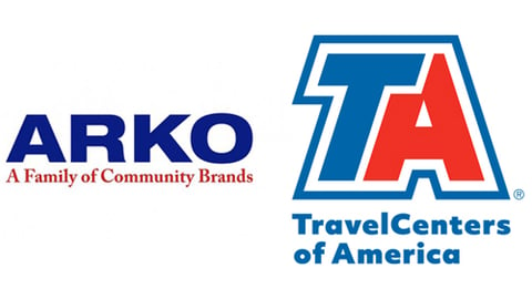 Logos for ARKO and TravelCenters of America