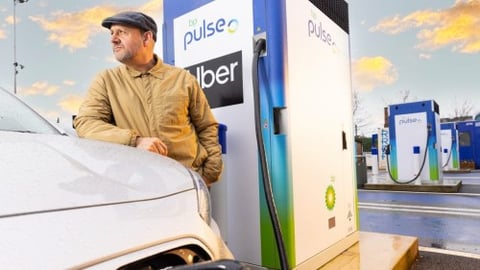 Uber driver at BP Pulse charging station