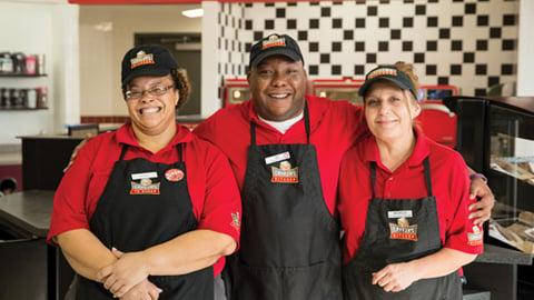 Employees in a convenience store