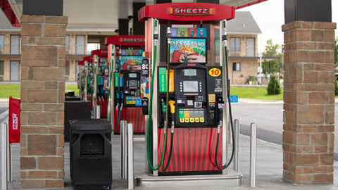 Gas pumps at a Sheetz convenience store