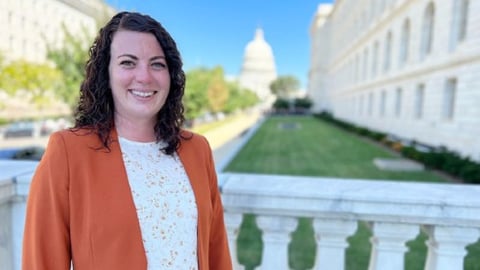 NATSO member standing in front of Capital building