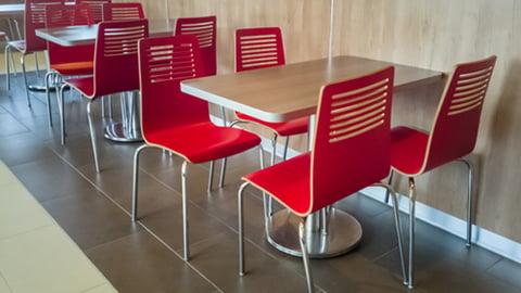 Indoor restaurant seating