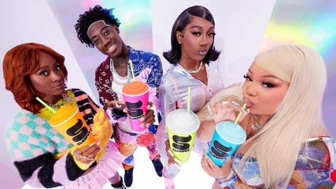 Rapper Flo Milli and friends drinking Slurpees