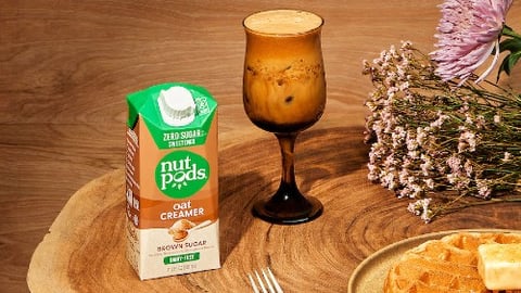 Nutpods Oat Brown Sugar Creamer at a breakfast setting