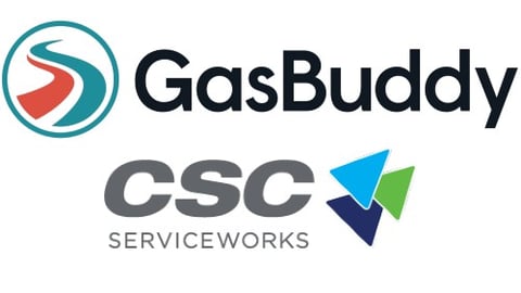 GasBuddy and CSC ServiceWorks logos