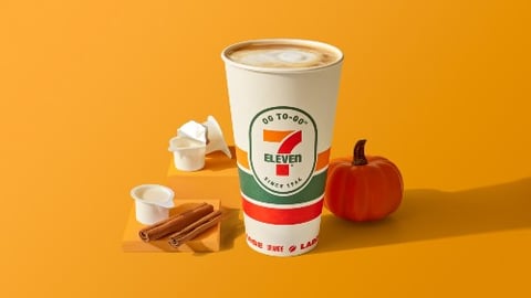 Cup of 7-Eleven pumpkin spice coffee