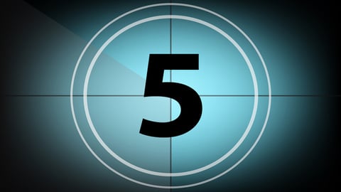 The number 5 against a blue background