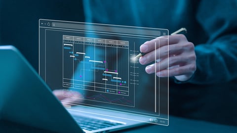 A person using a computer AI program to make a work schedule