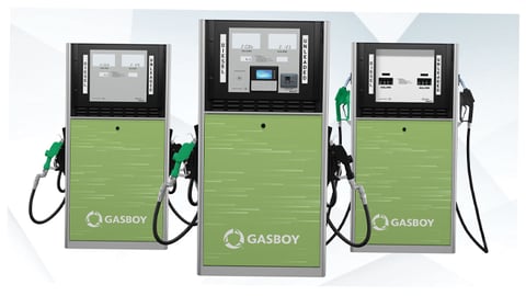 Three dispensers in the Gasboy AtlasX Series of Dispensers