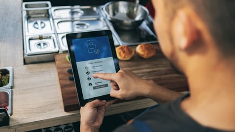 A food ordering kiosk