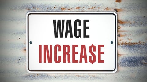 Wage increase sign