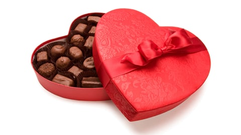 heart-shaped box of chocolates