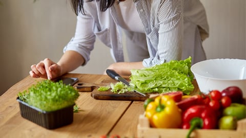 A woman preparing a meal