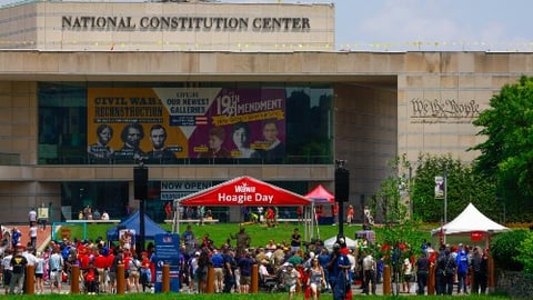 Wawa Hoagie Day in front of Philadelphia's National Constitution Center