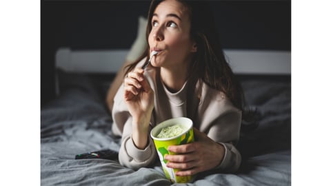 woman eating ice cream