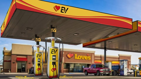 EV charging stations at a Love's Travel Stop