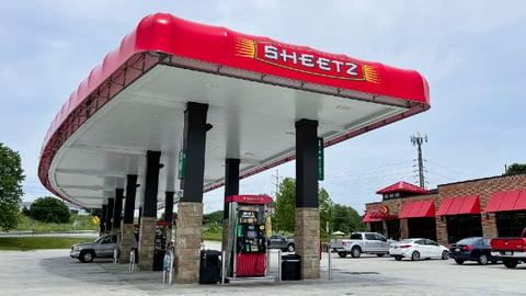 Exterior of Sheetz store with attached gas station