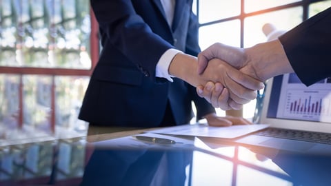 Business handshake for teamwork of business merger and acquisition,successful negotiate,hand shake,two businessman shake hand with partner to celebration partnership and business deal concept.; Shutterstock ID 2275357833