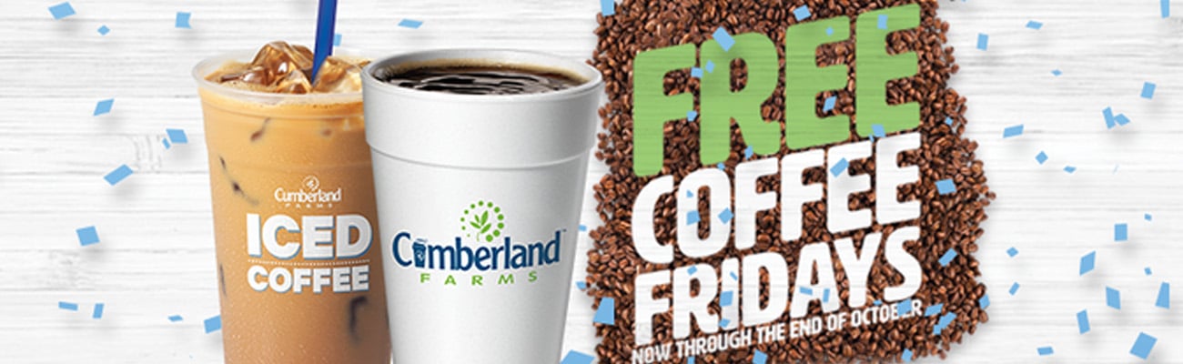 Cumberland Farms is giving away free coffee on Fridays in October.