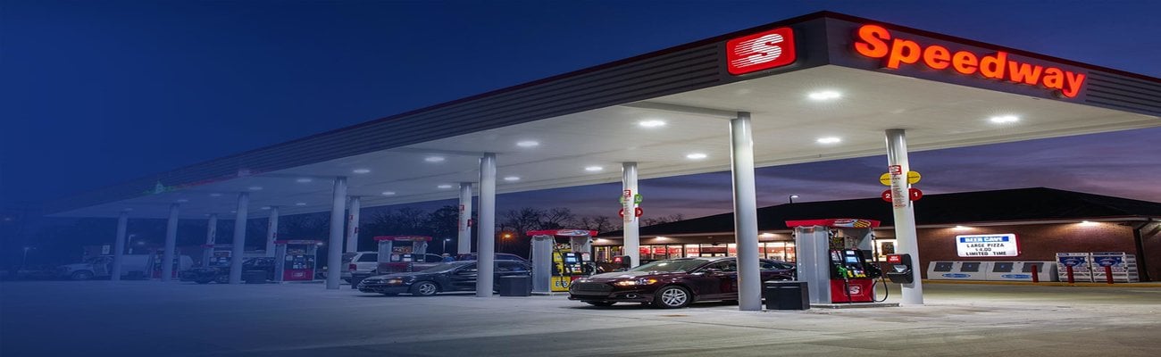 The exterior of a Speedway convenience store and gas station