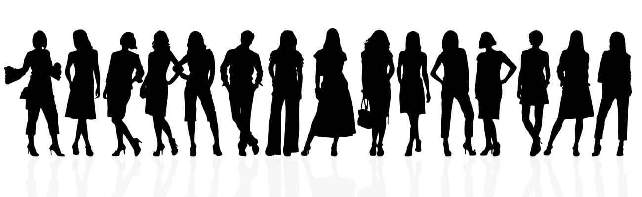 Silhouette images of women executives