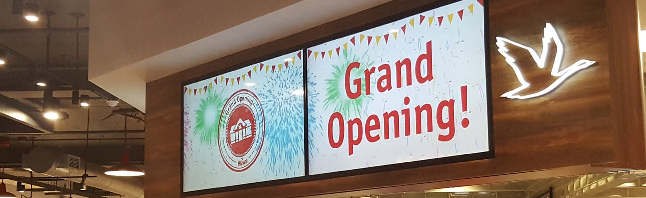 Grand Opening sign at Wawa's first DC store