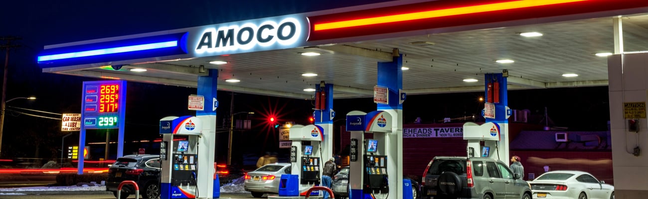 Amoco gas station in Pelham Manor, N.Y.