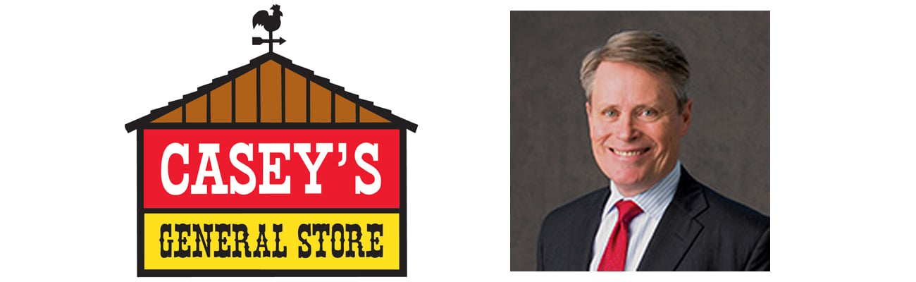 Casey's General Store logo and President Terry Handley