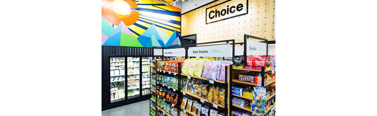 Choice Market cooler & shelves