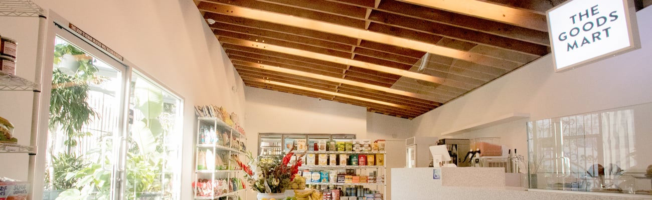 Interior of The Goods Mart convenience store