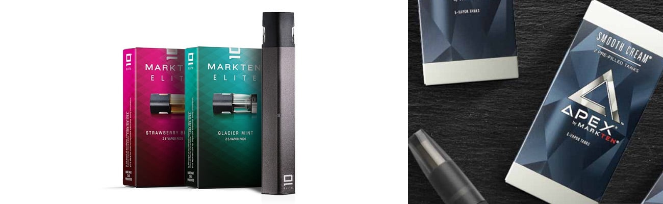 MarkTen Elite and Apex e-vapor products