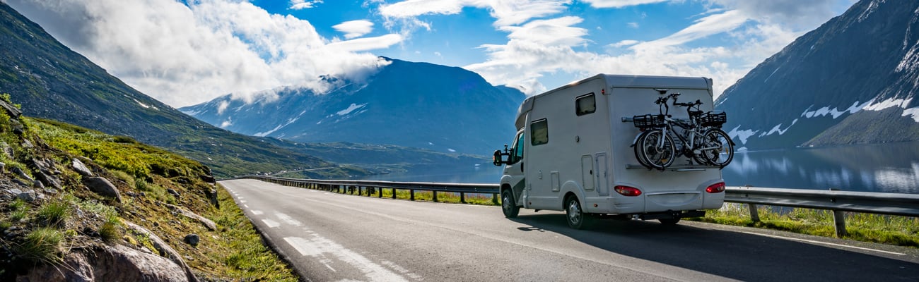 An RV on a road trip