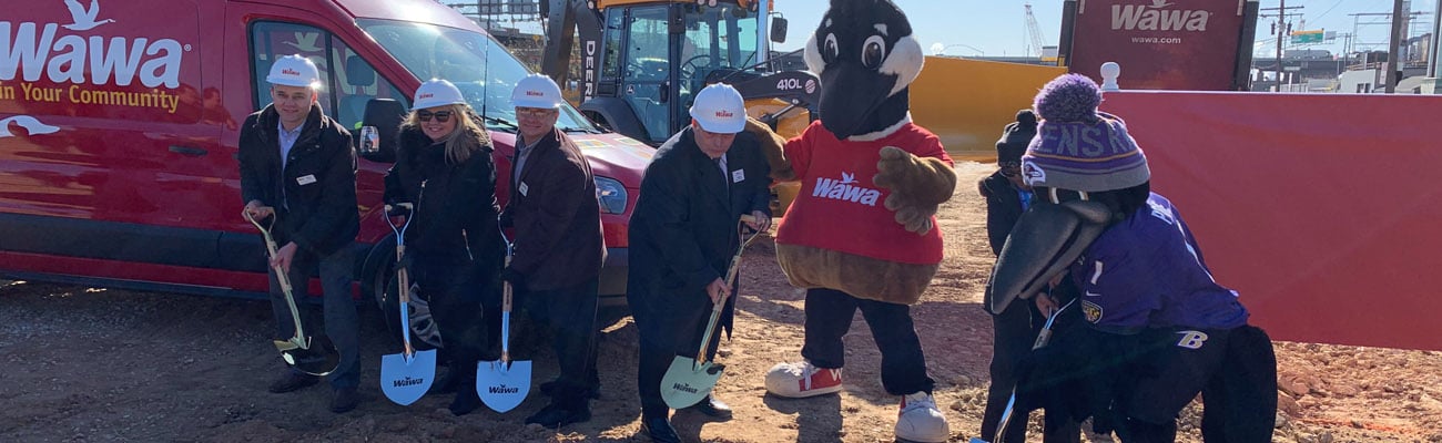 Wawa celebrates groundbreaking ceremony for its newest store in Baltimore located at 4901 Boston St., Baltimore.