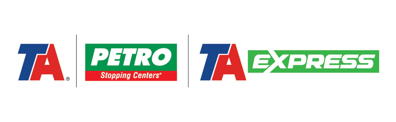 Logos for A, Petro Stopping Centers and TA Express