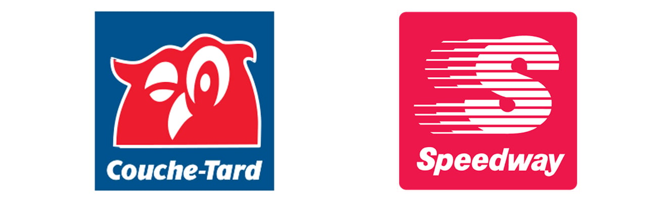 Logos for Alimentation Couche-Tard and Speedway