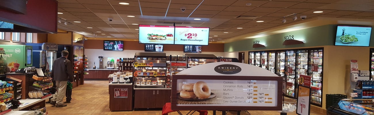 Kwik Trip digital signage at a La Crosse store