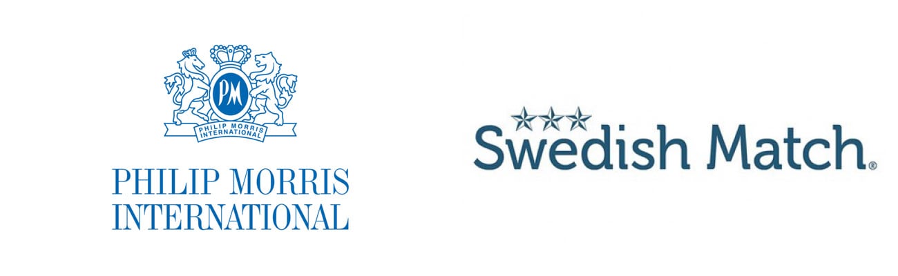 Logos for Philip Morris International and Swedish Match