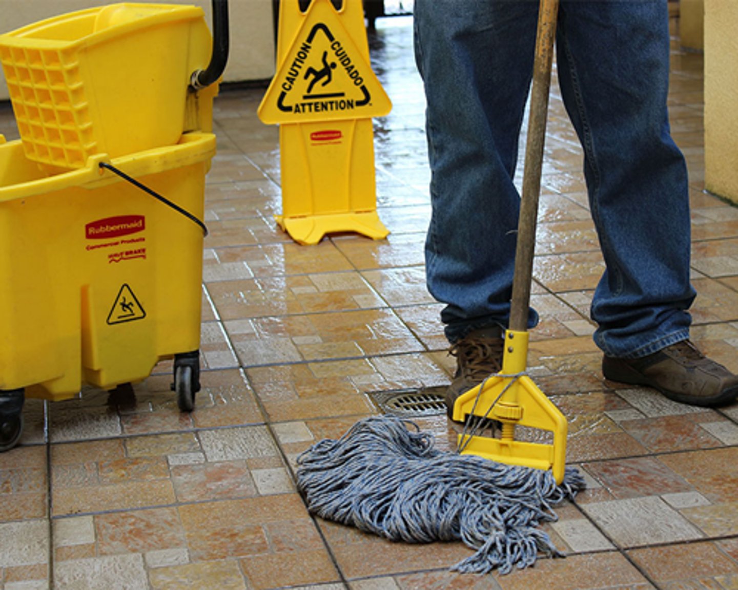 Cleaning store floor