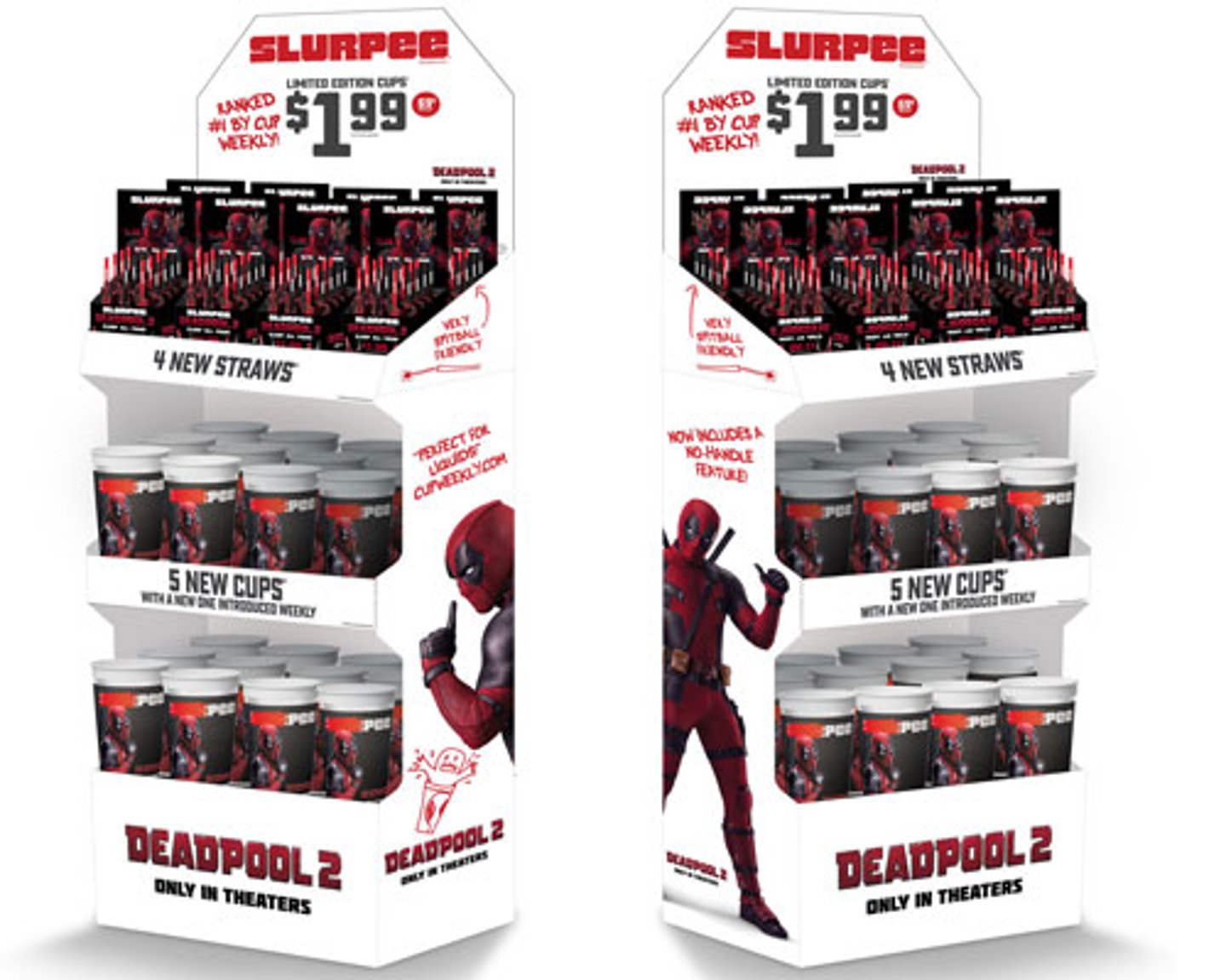 Deadpool-branded cups and straws at 7-Eleven