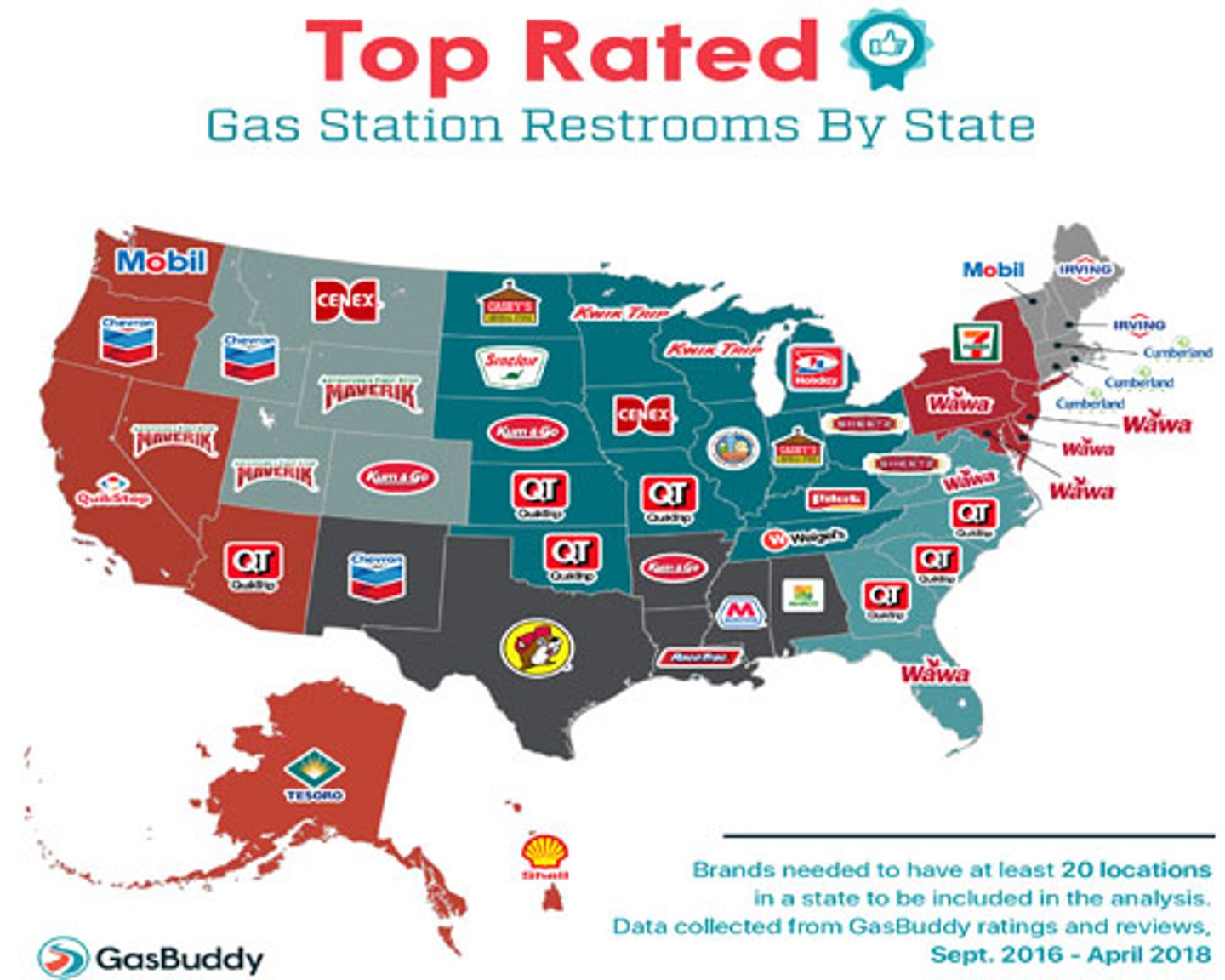 GasBuddy top-rated restrooms