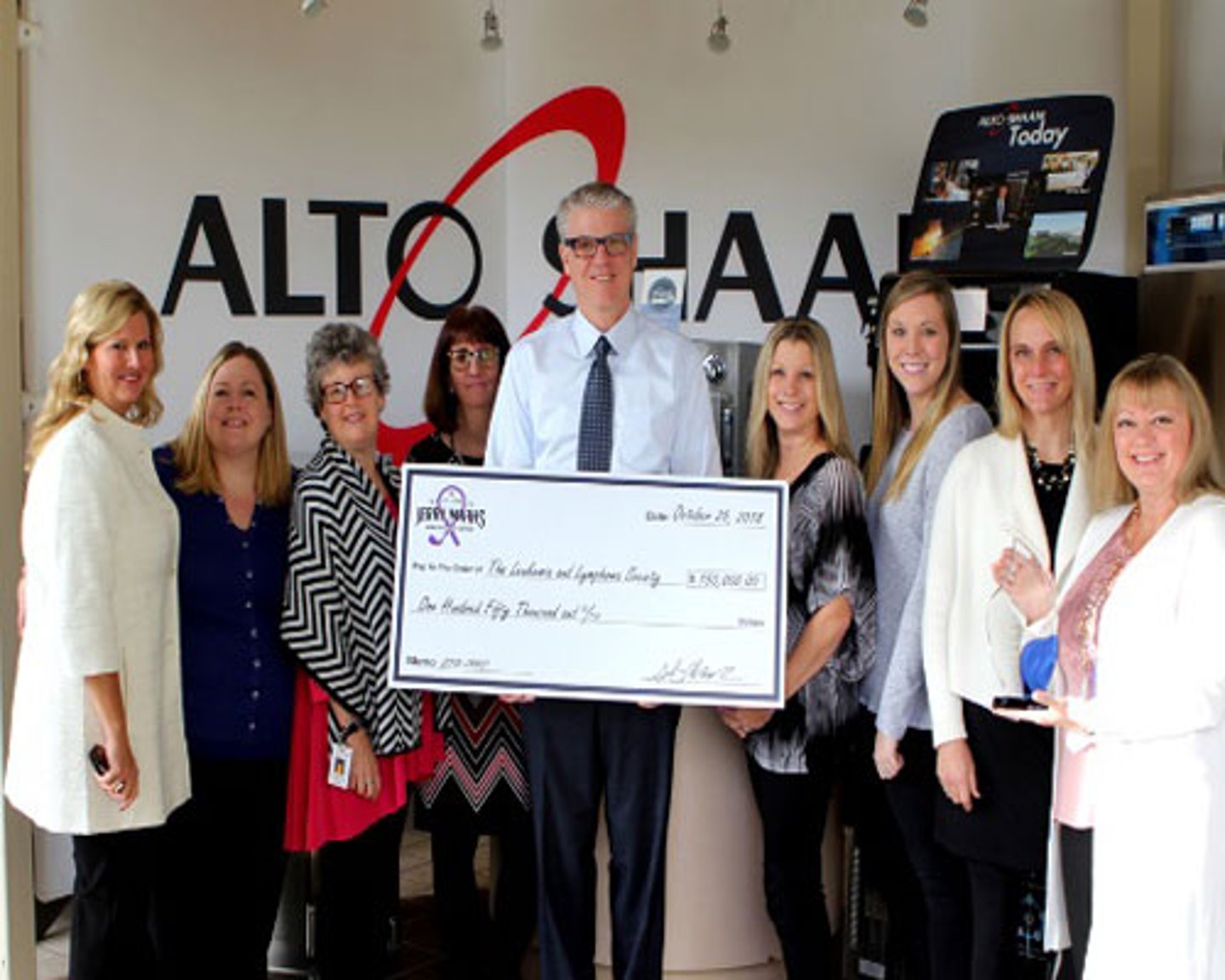 Alto-Shaam check presentation for the Leukemia & Lymphoma Society’s Wisconsin Chapter